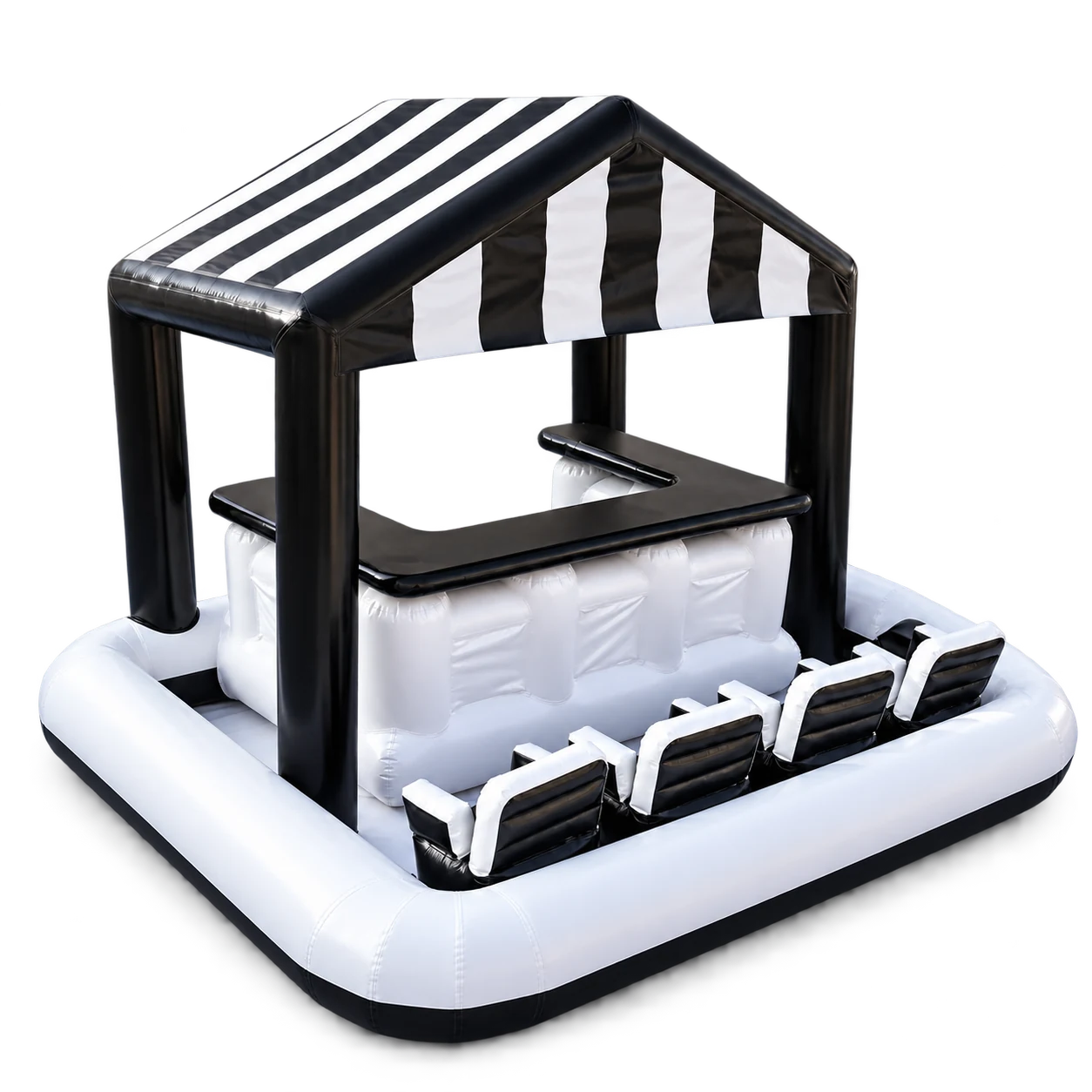 Social Club Floating Bar single-level platform in Black & white